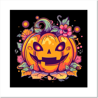 Kawaii Pumpkin Anime Cottagecore Men Kids Women Halloween Posters and Art